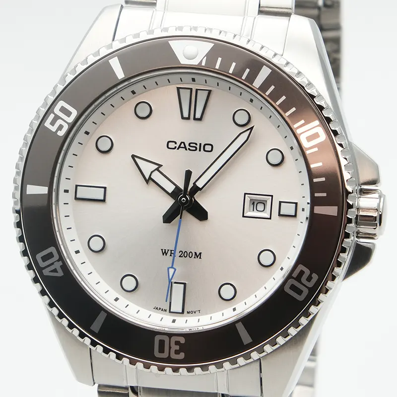 Casio Duro Diver's 200M White Dial Casual Men's Watch- MDV-107D-7AV